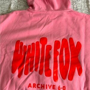 White fox pink hoodie